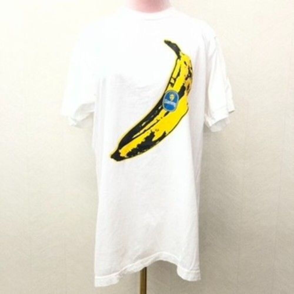 Fool's Gold Records Short Sleeve Andy Warhol Banana Graphic White T-Shirt Mens L